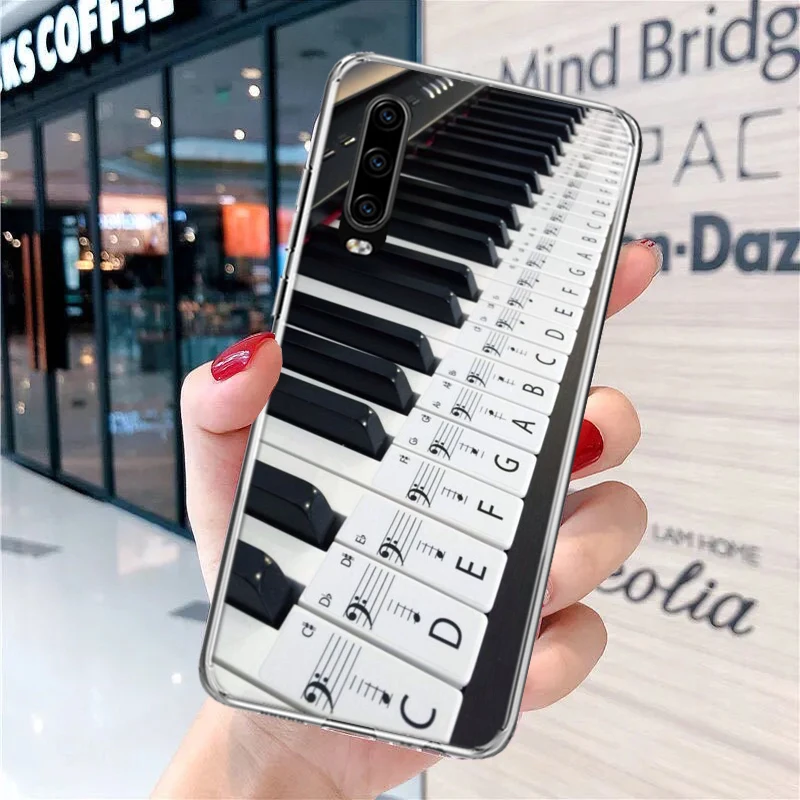 Music Piano Keyboard Soft Phone Case for Huawei P30 P40 P50 P20 P10 Lite Mate 20 10 Pro P Smart Z Y5 Y6 2019 Print Custom Cover