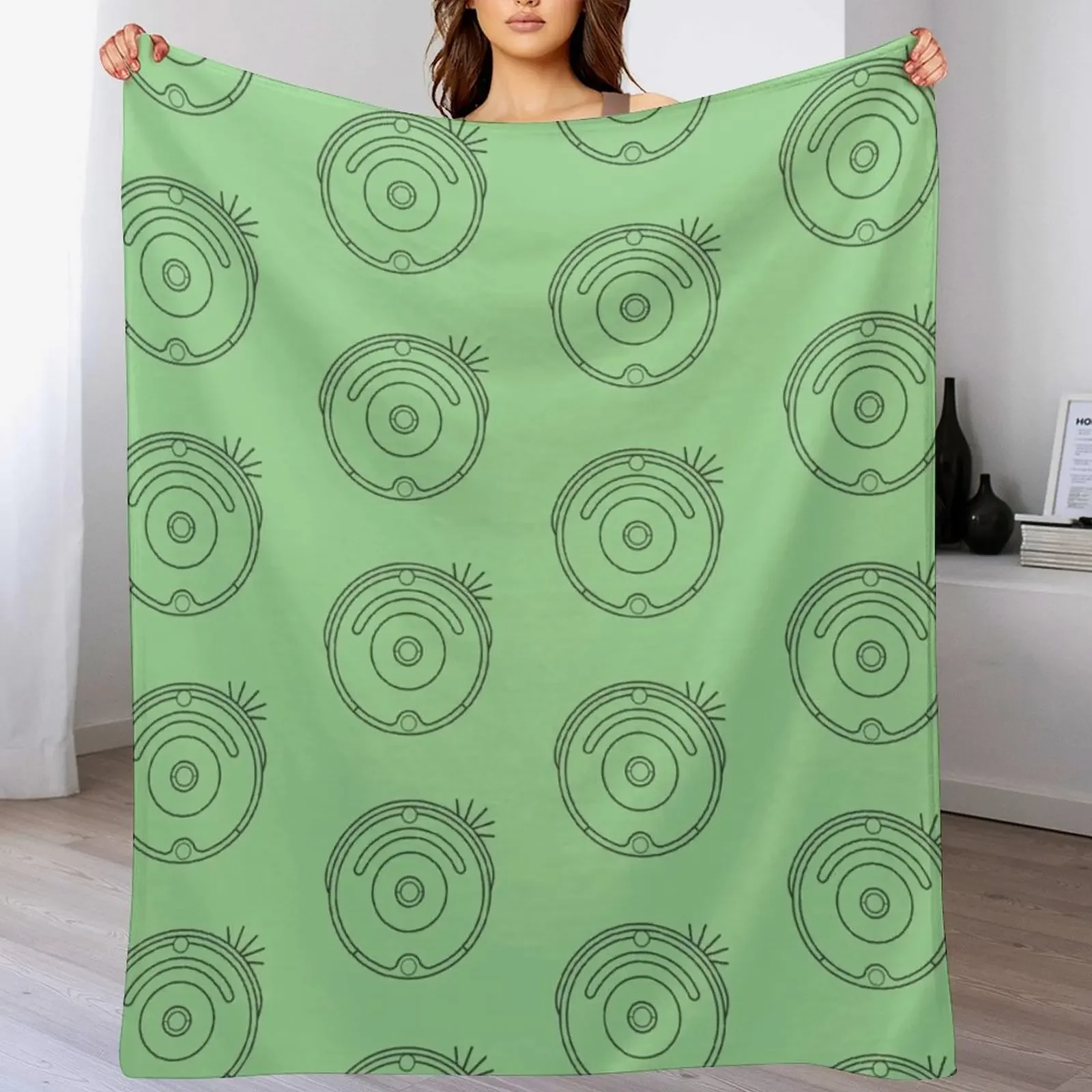 Robot Vacuum Dark Simple Throw Blanket Stylish Couch Blanket for Home Living Room