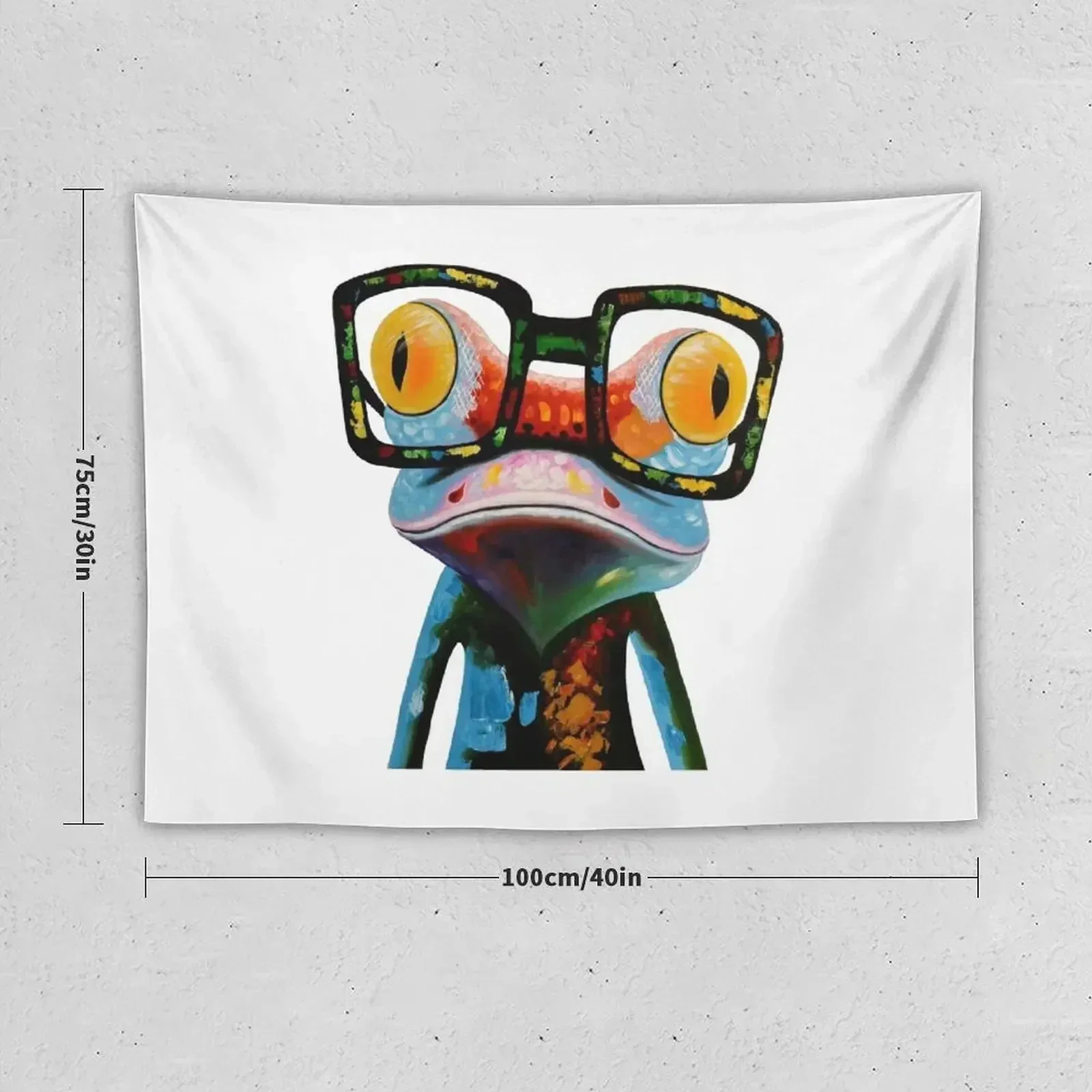 Hipster Frog Nerd Glasses Tapestry Anime Decor Wall Hanging Tapestry