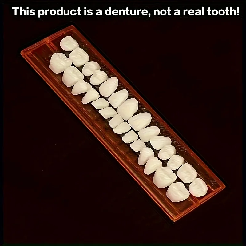 28 wielokolorowych żywicznych zestawów zębów, odpowiednich do praktyki dentystycznej - realistyczny model protezy,