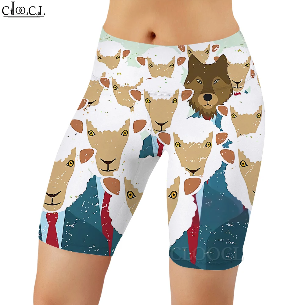 Cloocl novas mulheres legging animais dos desenhos animados padrão 3d impresso shorts casuais para feminino ginásio treino jogging leggings de fitness