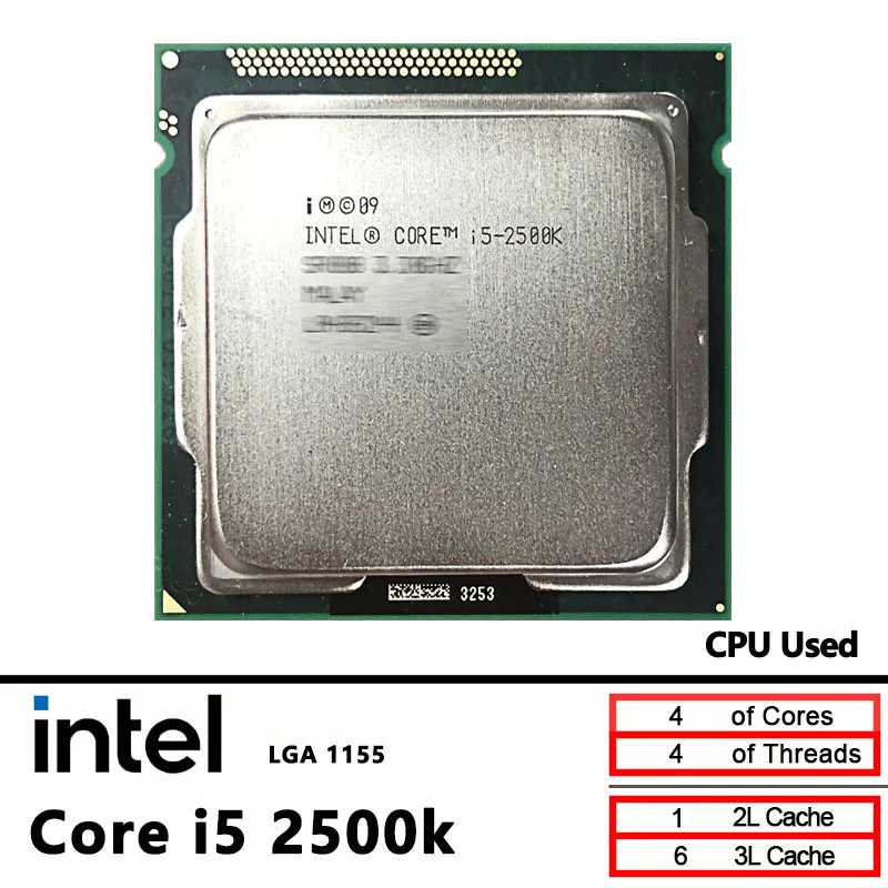 

Б/у Intel Core i5-2500K i5 2500K i5 2500 K 3,3 ГГц 6M 95 Вт LGA 1155