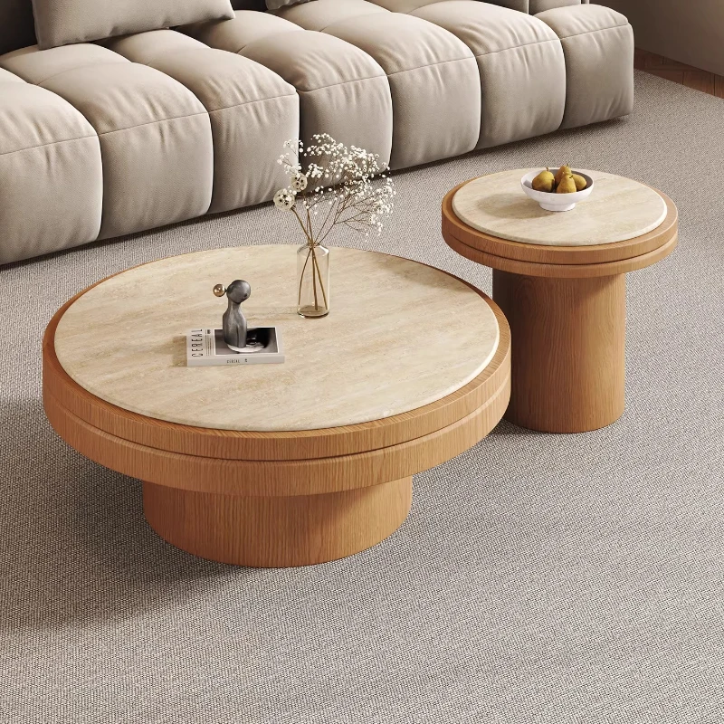 

Японский круглый деревянный журнальный столик для гостиной, уникальный дизайн, минималистичный, регулируемый, мебель для гостиной