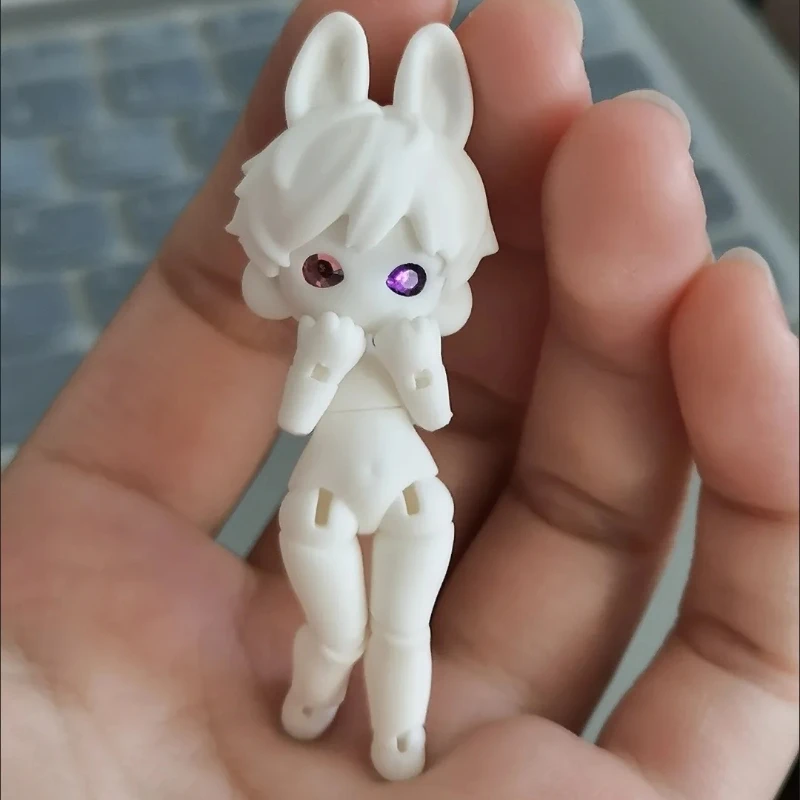 New 6cm Bjd Doll (Random Eyeballs) Mini Girl Toys 3D Printing Pet Doll, No Make Up, Dress Up Play House Fashion Birthday Gift