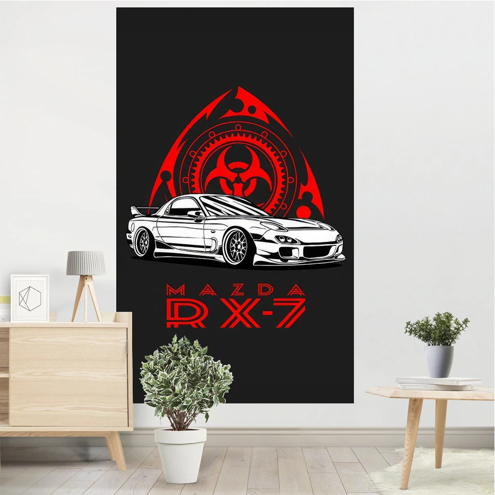 Mazda Rx7 Rotary Engine Haruna Tapestry Bedroom Decoration Wallpaper Racing Korean Room Decoration