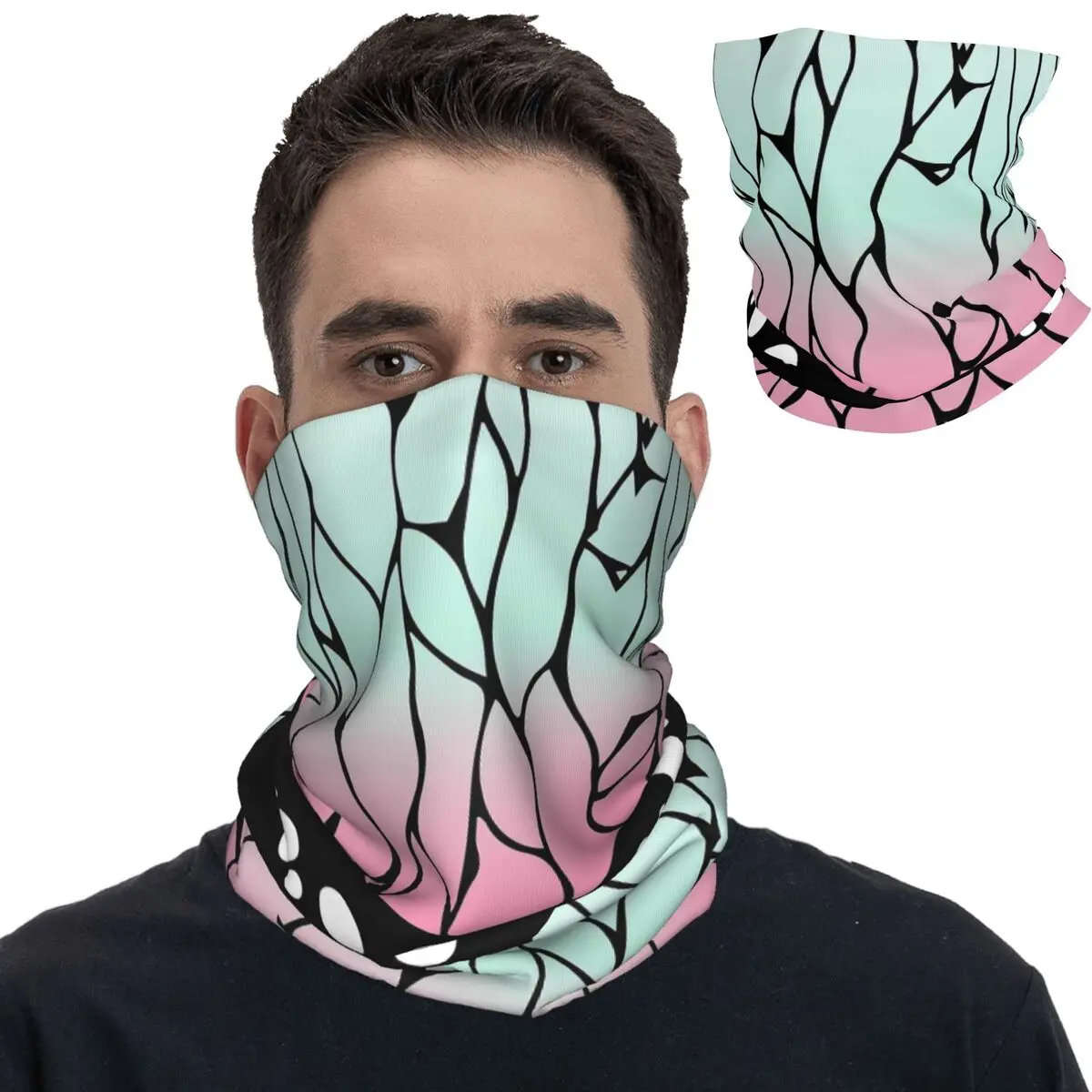 Demons Kocho Shinobu Butterfly Bandana Neck Gaiter Printed Slayers Print K-Kimetsu Anime Balaclavas Mask Scarf Multi-use Unisex