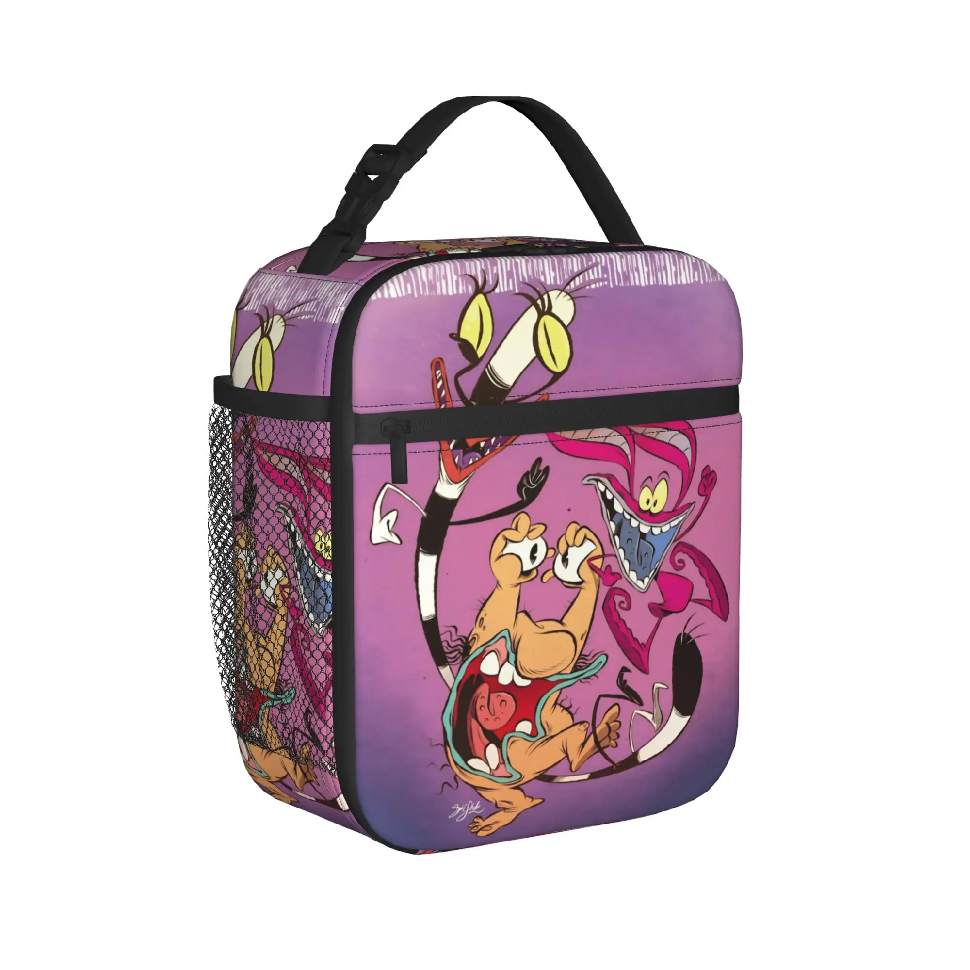 Aaahh Real M-Monsters  Thermal Insulated Lunch Bag for Travel  Portable Food Bag Container Men Women Thermal Cooler Lunch Box