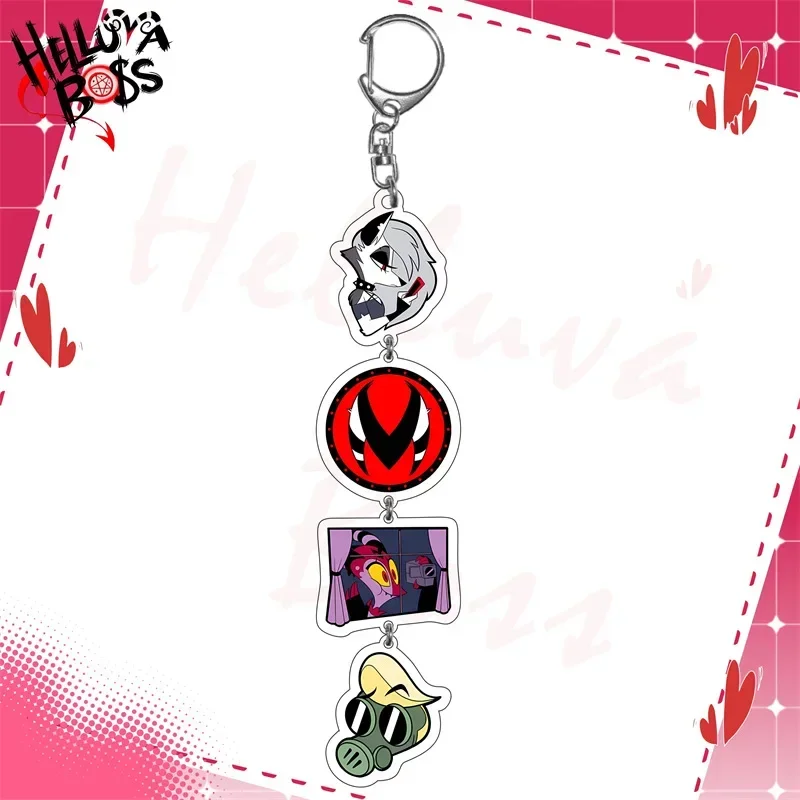 Helluva Boss Striker Stolas Stella Anime Peripherals Two-dimensional Cartoon Acrylic Pendant String Keychain Student Gifts