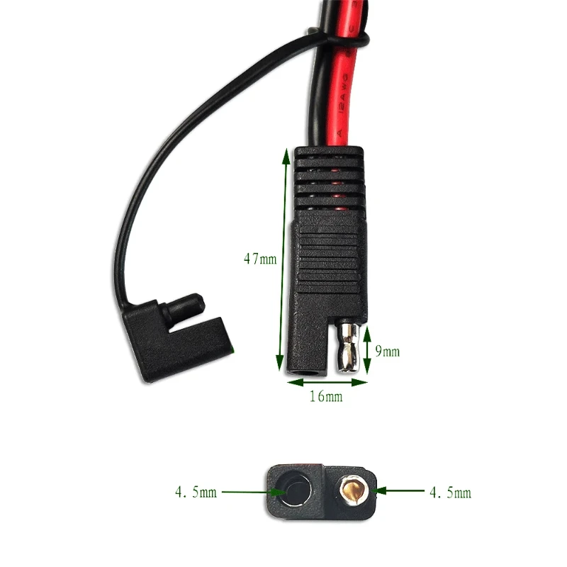 12AWG 1M SAE to Cigarette Lighter Extension Cord Solar Panel Battery Charging Cable with 8 Cable Clips for Auto RV Motorcycle view 6