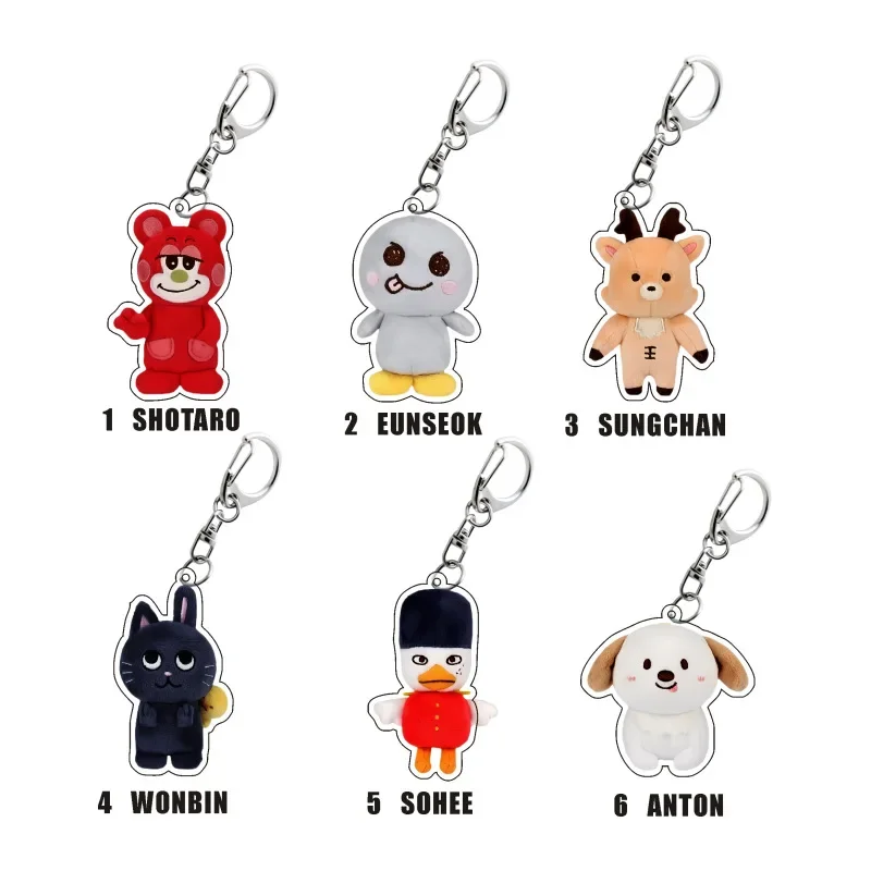 Korean Boy Group SHOTARO EUNSEOK SUNGCHAN WONBIN Kawaii Cartoon Style Keyring Acrylic Keychain Backpack Pendant Decor Collection