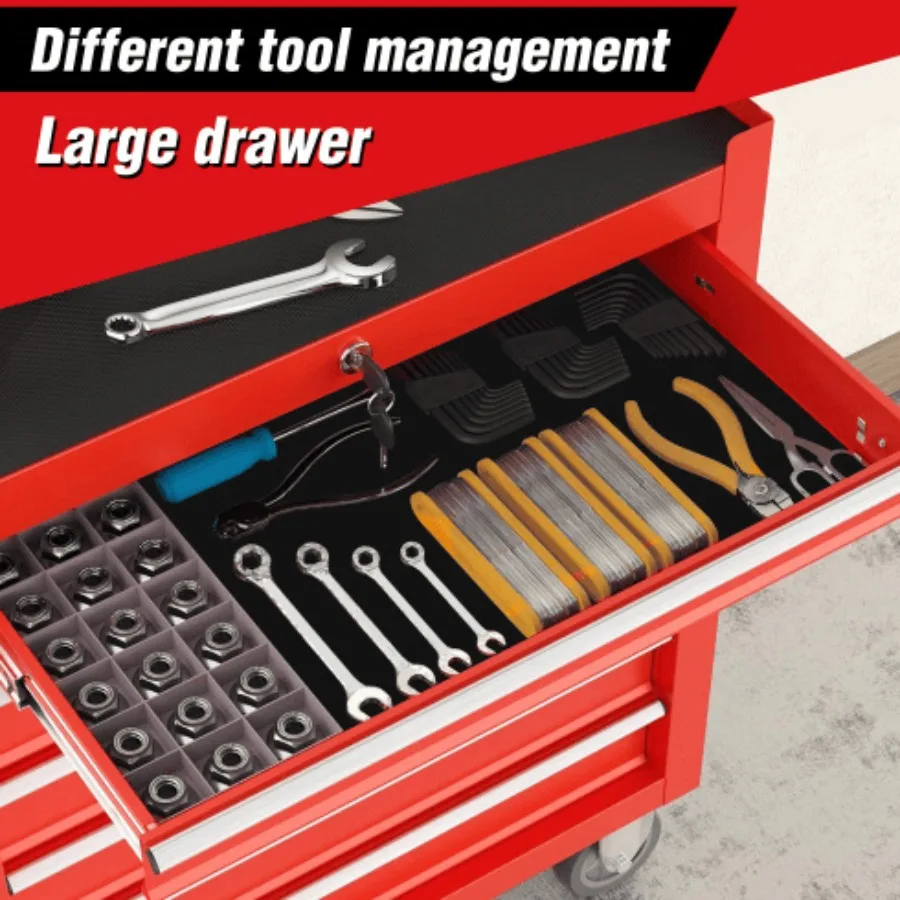 Rolling Tool Chest With 7Drawer Tool Box With Wheels Multifunctional Tool Cart Mechanic Tool Storage Cabinet For Garage Warehou
