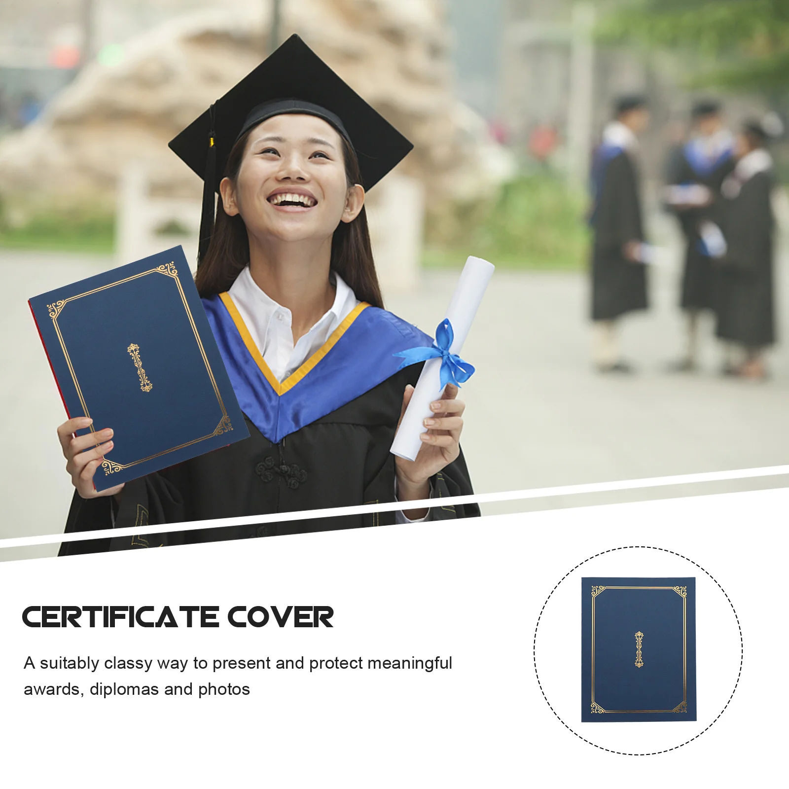 

5 pcs Certificate Cover A4 Diploma Holder Paper Document Cover Award Frame For Home Office Certificate Protective Shells Folder