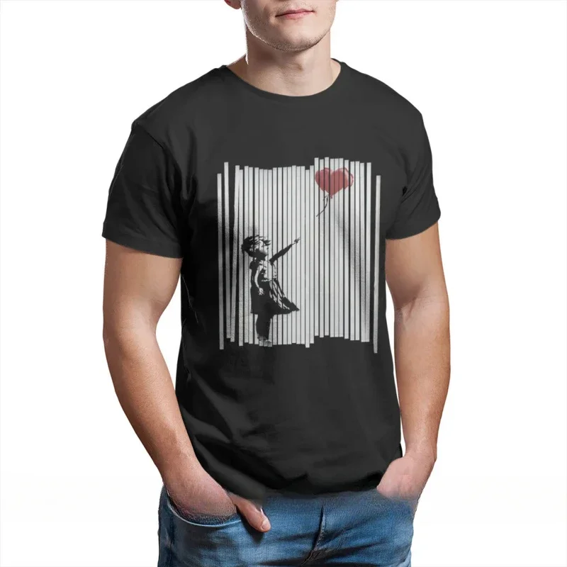 Graphic ops Homme Cotton Oversized I Fixed It Shredded custom t shirt Balloon Girl  Essential Banksy Graffiti Wall Art Tshirt