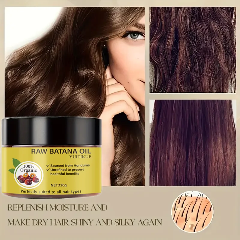 YUITIKUE Raw Batana Oil Hair Treatment, 100% Organic Honduras, Deep Nourish, Make Hair Silky & Shiny