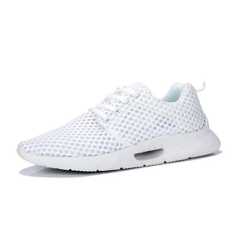 New White Mesh Shoes for Men Breathable Summer Lightweight Hiking Comfortable Casual Shoes Black Slip-On Driving Male Loafers