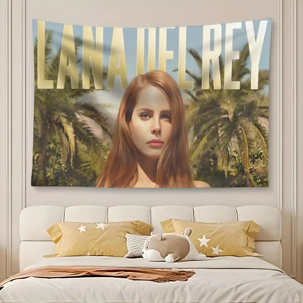Singer L-Lana Del Rey Tapestry Art Decor Banner Microfiber Backdrop for Bedroom Living Room Bar Garden Party