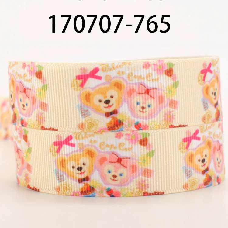 Lovely Disney Cartoon Duffy Bear Colorful Design Printed Grosgrain Tape 50 Yards ,