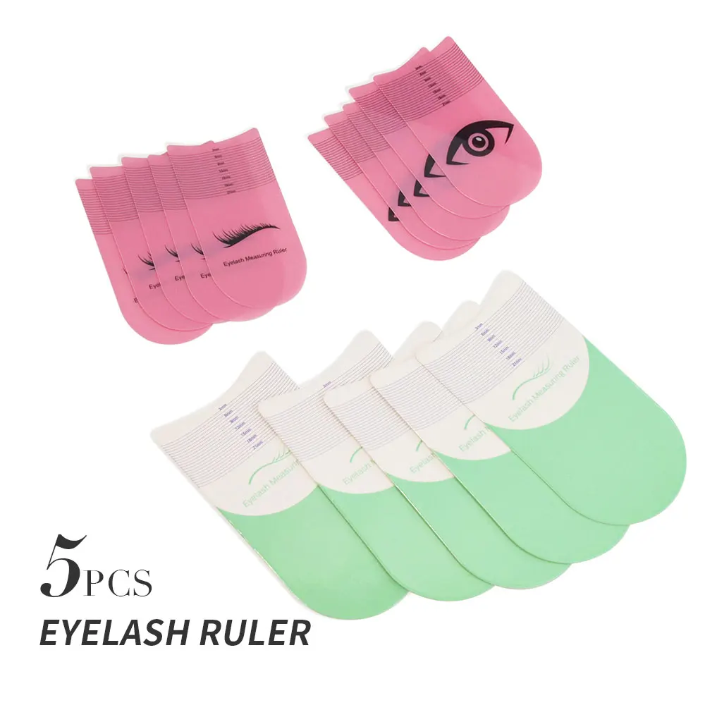 5PCS Portable  Eyelash Extension Length Measuring Ruler  Plastic Soft Eyebrow Ruler lash Makeup Tool Accessory