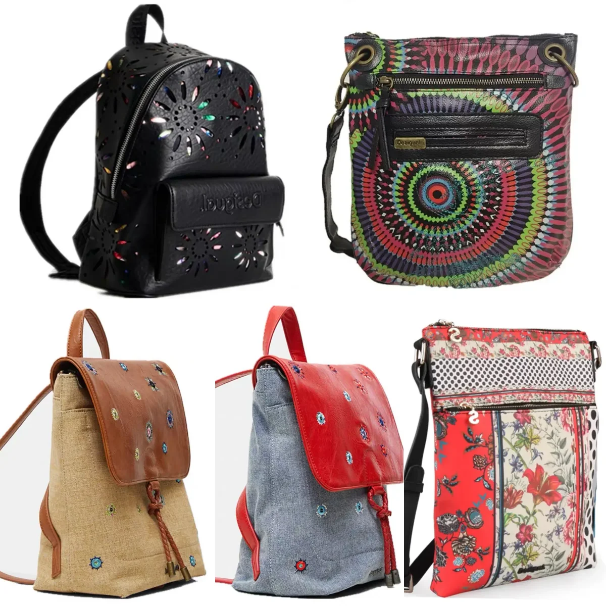 2025 Foreign Trade Spain Original Single Women's Embroidered Backpack Single Shoulder Crossbody Bag Fashion Designer Style