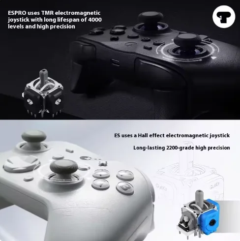وحدة تحكم ألعاب GuliKit ES/ES PRO Esports ثلاثية الوضع مع عصا تحكم Hall/TMR PC/Android/Switch/سطح المكتب/ملحقات ألعاب الكمبيوتر المحمول هدية