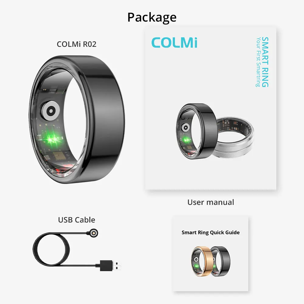 [2024 ] COLMI R02 스마트 링 군용 등급 티타늄 강철 쉘 건강 모니터링 IP68 및 5ATM 방수 멀티 스포츠 모드 썸네일 6