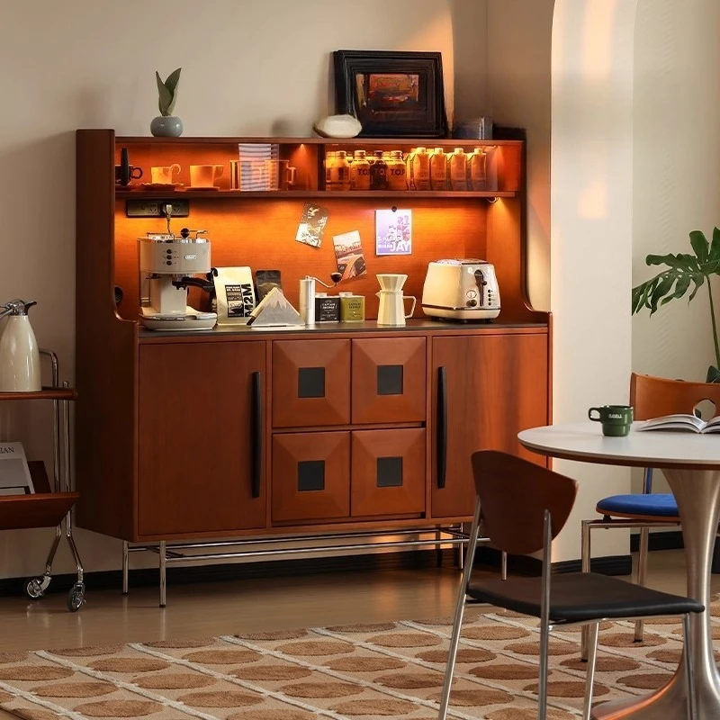 

Retro boxwood side cabinet, integrated medieval against the wall, living room wine storage locker
