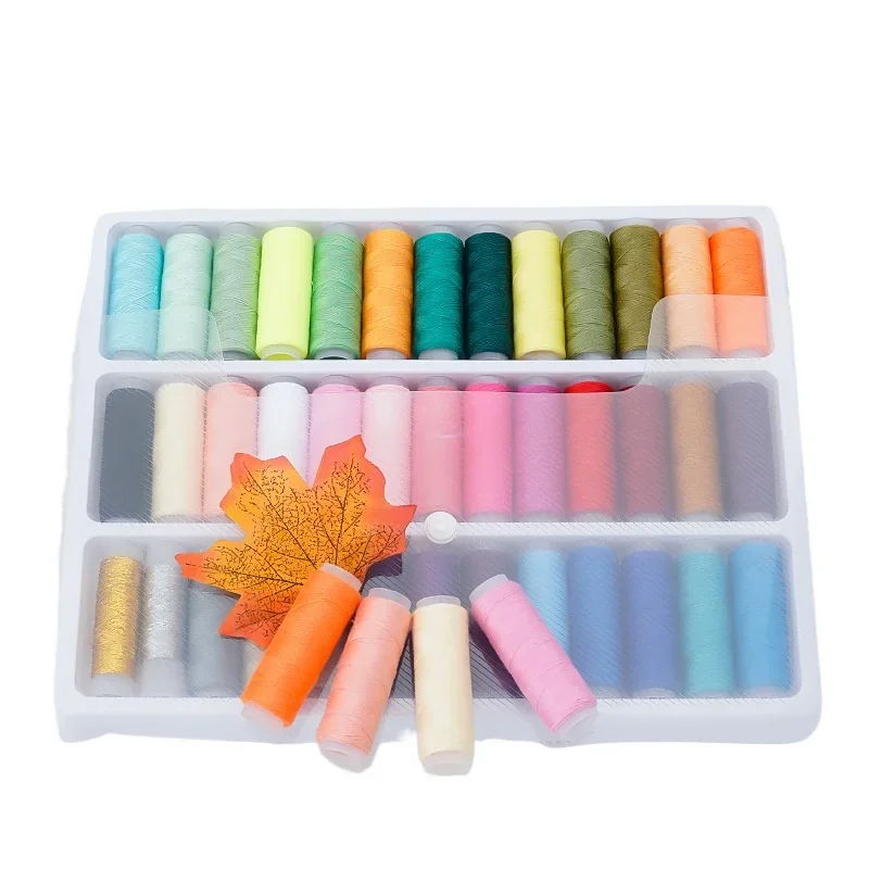 Home handgemachte 402 kleine Rolle Polyester Faden box 100 Meter Nähgarn Hand Nähgarn 39 Farbe Faden Nähgarn Set