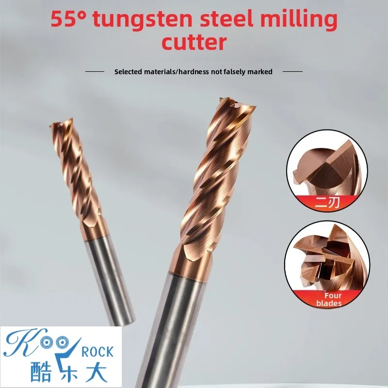 

2-Flute & 4-Flute 55° Tungsten Solid Carbide End Mill, Long Reach Keyway Slot Drill, Coated CNC Router Bits Milling Cutter Set