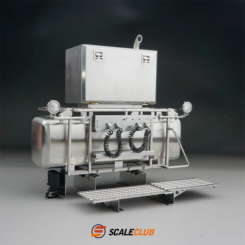 SCALECLUB TAMIYA remolque camión, dispositivo de arrastre pesado, caja de herramientas, tanque de combustible de repuesto