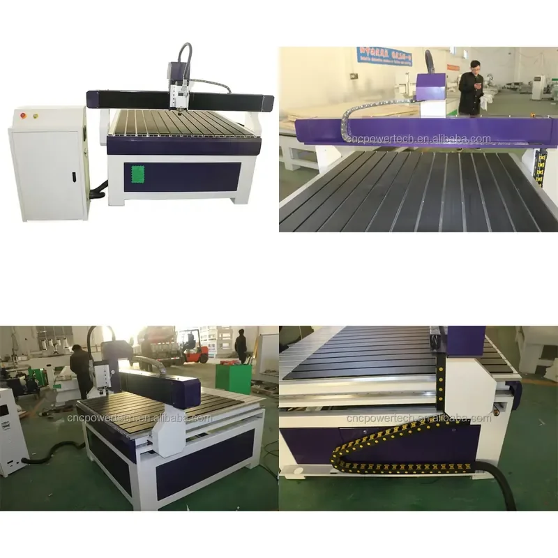 Mini 3-axis CNC Router 1200x1200mm Wood Jade Carving Machine with RichAuto PLC Control Powertech Brand From China