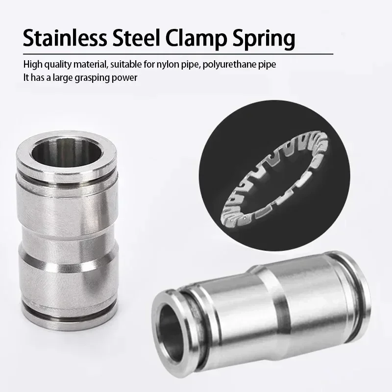 304 нержавеющая сталь сквозного типа быстроскручивающиеся Двойные наконечники фитинги PU шланг для жесткого прямого соединения трубы