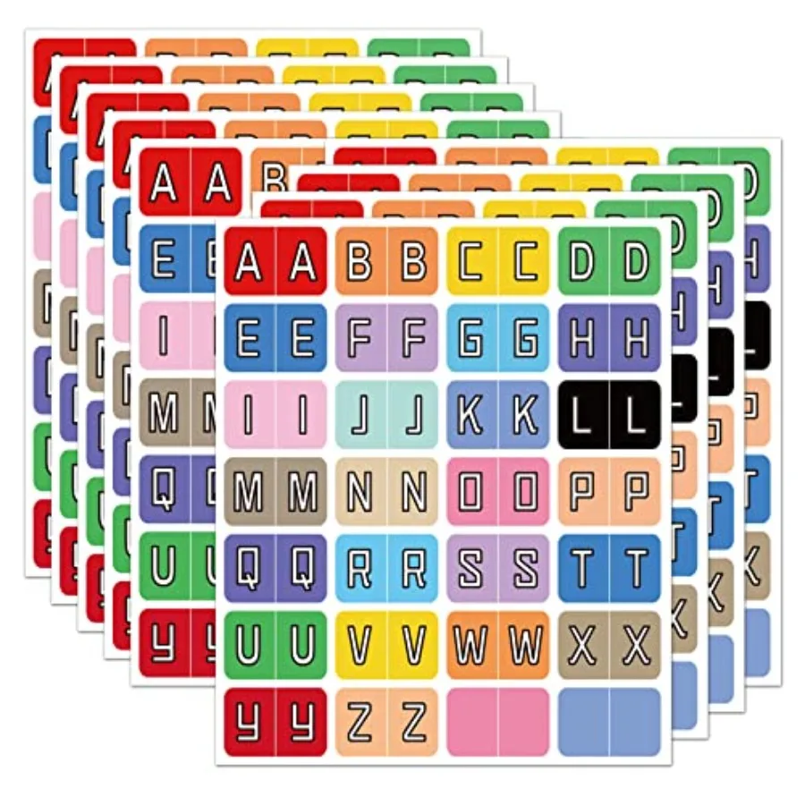 

Alphabet A to Z 26 Letters Index File Folder Labels Multicolor Alphabet Tabs - Color Coded A to Z Tab Dividers Stickers Alphabe
