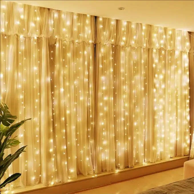 3M LED ผ้าม่าน Garland Fairy ไฟ Festoon พร้อมรีโมทปีใหม่ Garland ตกแต่งคริสต์มาสปาร์ตี้งานแต่งงานตกแต่ง