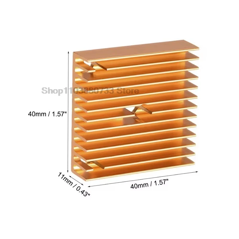 Impressora 3D Alumínio Motor Dissipador, Dissipador, Preto, Radiador de Ouro, 40x40x10mm, 42 Stepper Motor, MK7, MK8 Extrusora dissipador de calor