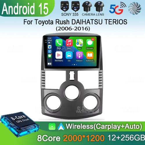 Imagen 2 del producto Radio de coche Android 15 para Toyota Rush DAIHATSU TERIOS reproductor Multimedia GPS para coche navegación pantalla táctil Radio estéreo No 2 DIN