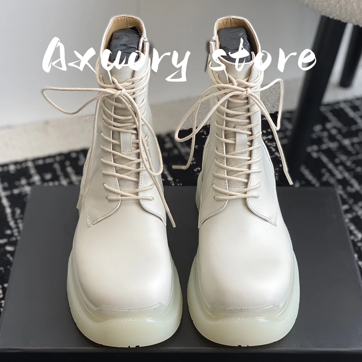 

2023 Winter New Women's boots Women Genuine Leather Lace Up Flat Work Shoes Office Street Style