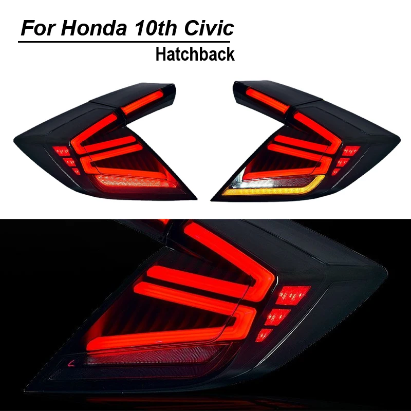 For HONDA Civic 10th Hatchback Modified LED Rear Tail Light APP Starry Sky Tail light Assembly RGB LED Car Upgrade Accessories