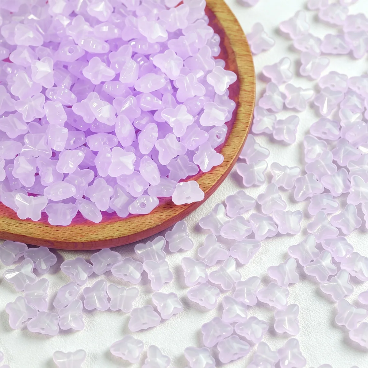 8x10mm 100-300Pcs Light Purple Jelly Colors Little Butterfly Acrylic Beads for Jewelry Making DIY Bracelets Necklace Accessories