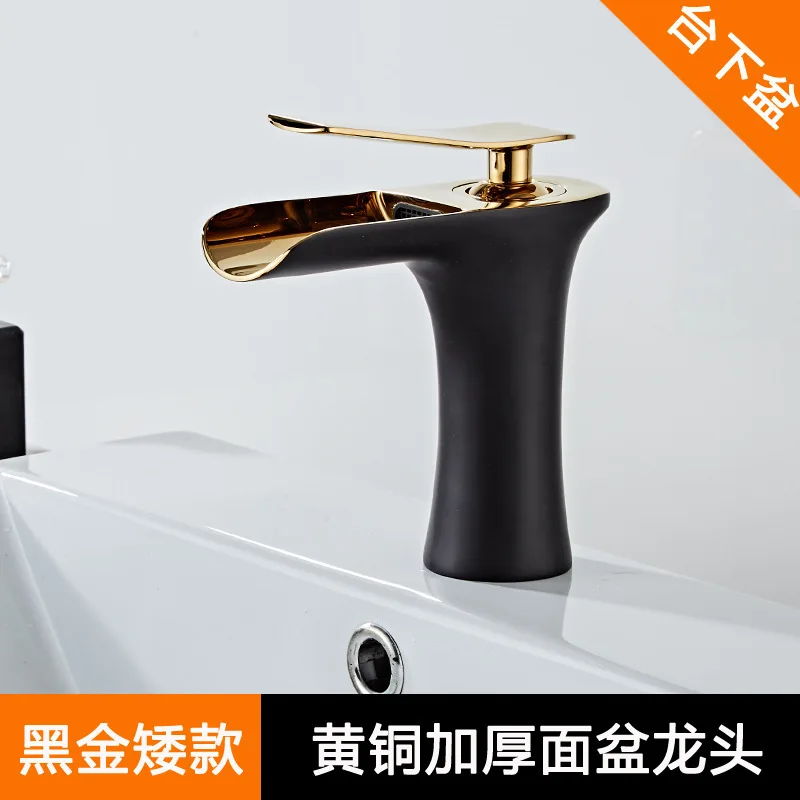 Rubinetto per lavabo da appoggio in oro nero lavabo da bagno rubinetto caldo e freddo bagno