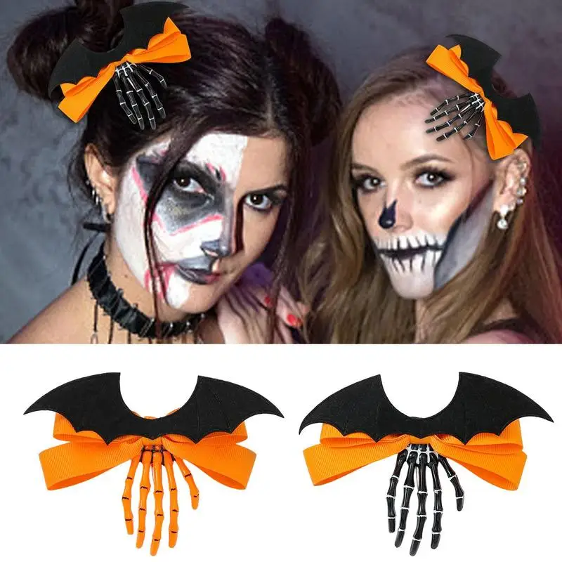 

Halloween Skeleton Hand Hair Clips Goth Skull Bone Hairpin Halloween Goth Hair Accessories Gifts for Girls Women Kids