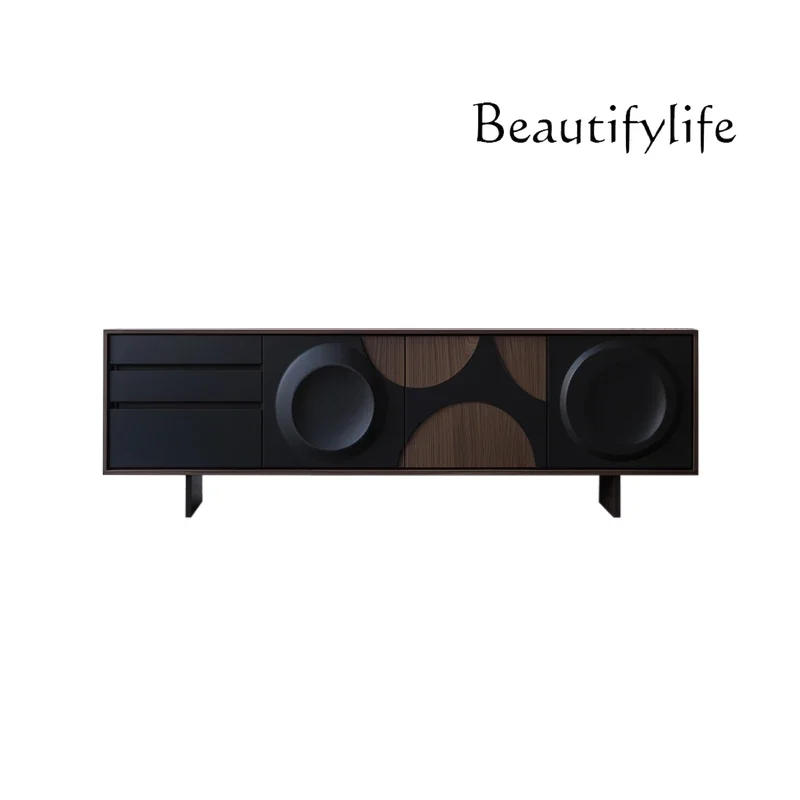 

A A A C Дизайнерский шкаф для телевизора из орехового дерева Премиум-итальянский минималистский домашний шкаф для гостиной из цельного дерева