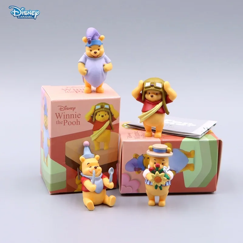 

Disney 4pcs Cute Winnie the Pooh Desktop Ornament Creative Children's Bedroom Car Desktop Decoration Ornament Decorations