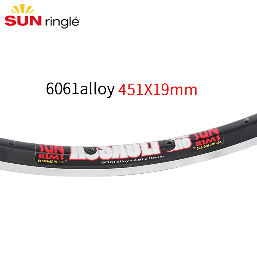 SUNRingle 20inch CR18 bike rim 406/451 double layer aluminum alloy 20/24hole For Folding bike Schrader valve Bicycle rim