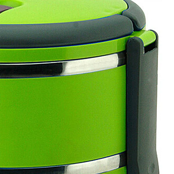

Double Layer Stainless Steel Food Container Lunch Box Green Bpa-Free Thermal Insulation Handle for Office School Picnic