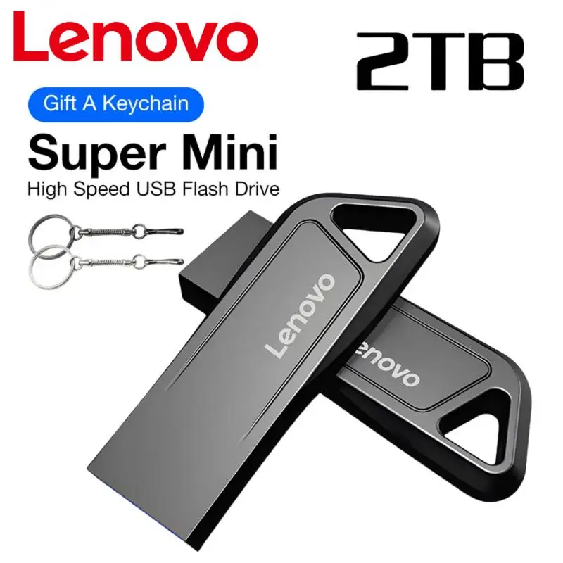 Lenovo 2TB Usb 3.0 Flash Drive logam kecepatan tinggi Pendrive 1TB 512GB 128GB Usb portabel tahan air Memoria Usb Flash Disk