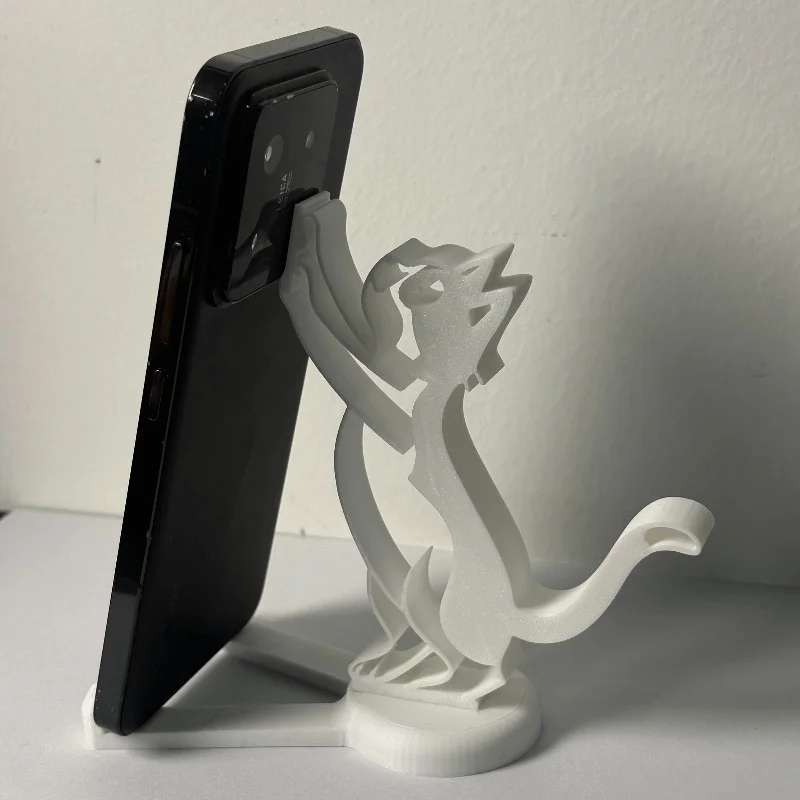 Abstract Hollow Line Cat Phone Stand Minimalist Kitty Shaped Desk Tablet Holder Cute Animal Sculpture Cell Phone Support view 4