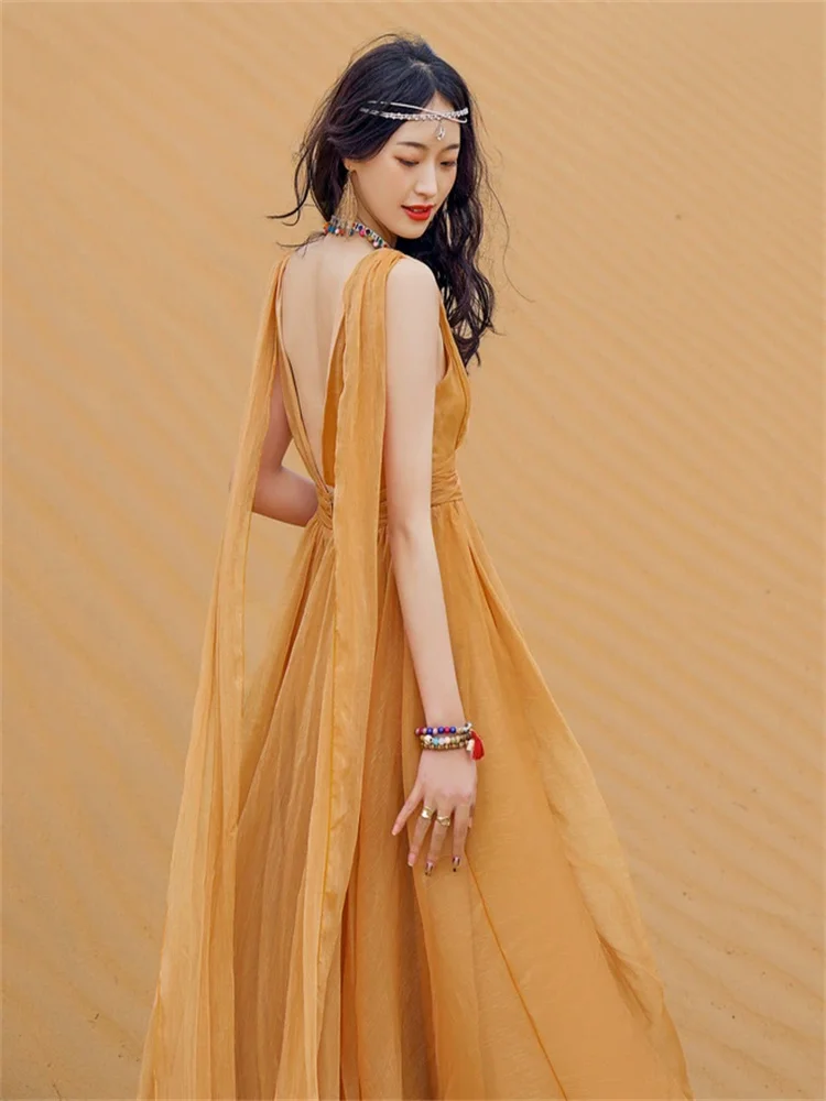 Sea Photography White Maxi Beach Dress Women Summer Fairy V-neck Tailed Train Sleeveless Dress Flowing Backless Draped Dresses - AliExpress 200000345 Sea Photography White Maxi Beach Dress Women Summer Fairy V-neck Tailed Train Sleeveless Dress Flowing Backless Draped Dresses - AliExpress 200000345