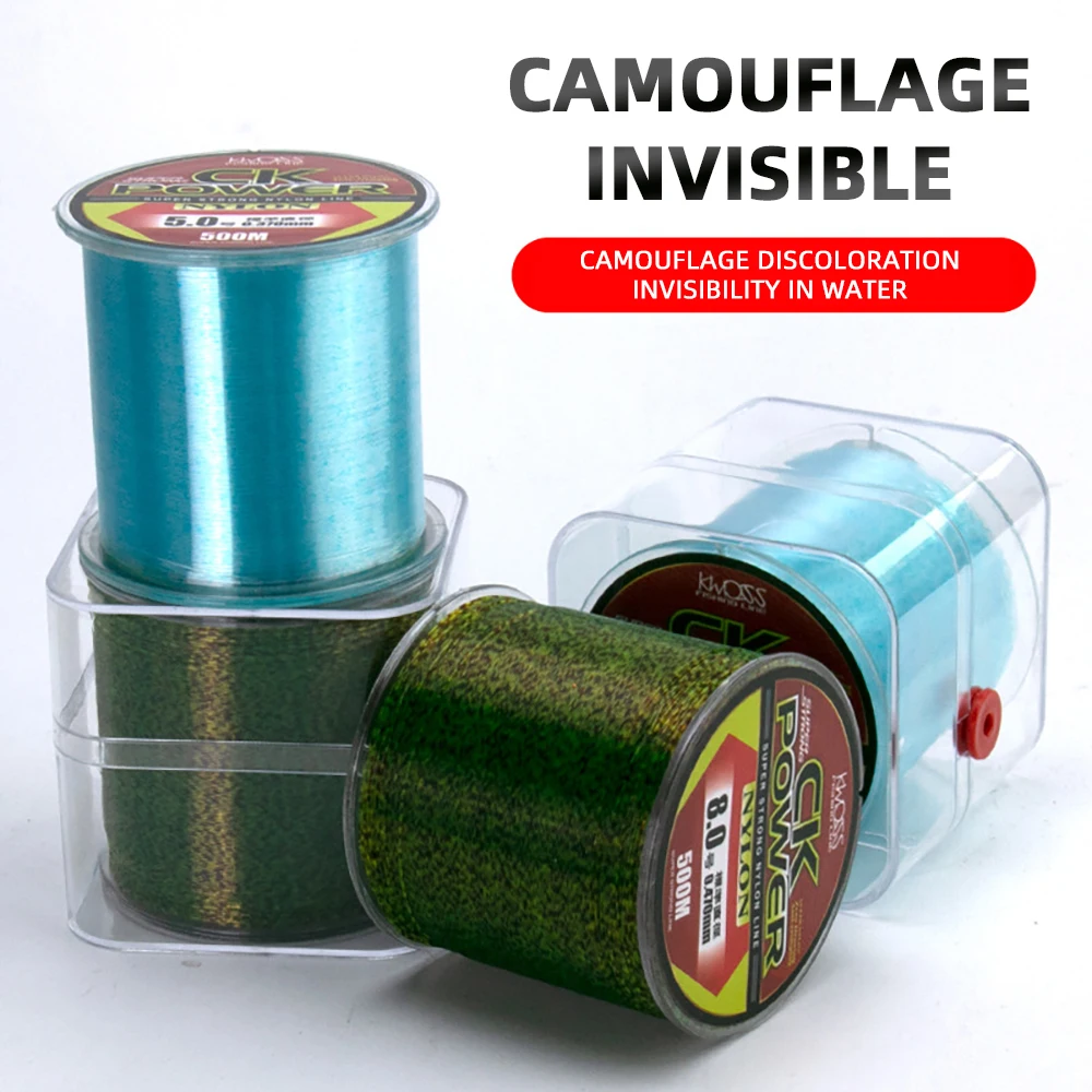 2023 SeaKnight KWDISS Speckle Invisible Fishing Line FULL 500M Smooth Strong line Nylon fishing line Camouflage Saltwater Tackle