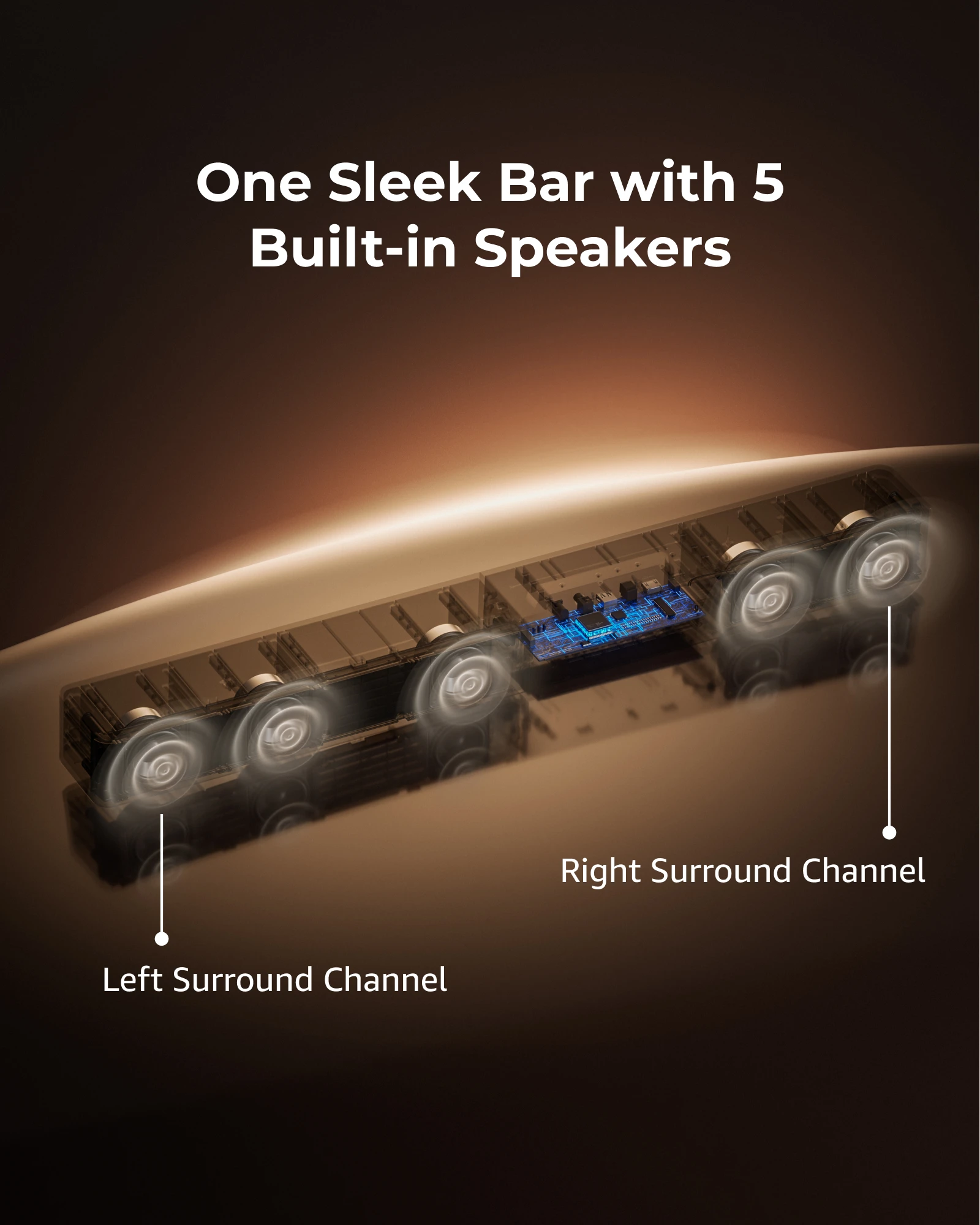 Soundbar ULTIMEA 340W 5.1 con Dolby Atmos, sistema audio surround con subwoofer cablato da 5,25", controllo Smart APP Home Theater