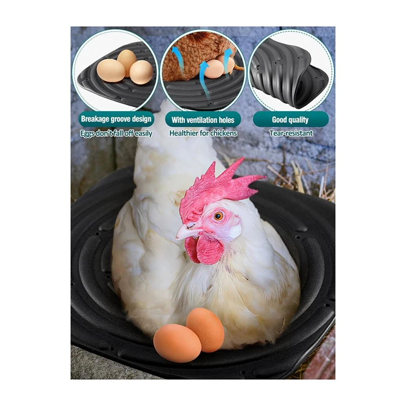 8 Pack Washable Chicken Nesting Pads For Laying Eggs, Nesting Box Liners For Chicken Coop Reusable Chicken Litter